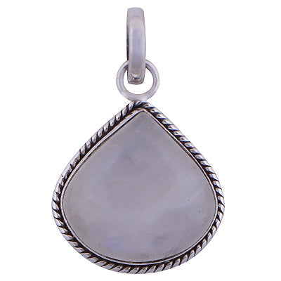 Beautiful Wire Work Around Rainbow Moonstone Pear Shape 925 Sterling Solid Silver Pendant - R100611-223