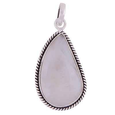 Beautiful Wire Work Around Rainbow Moonstone Fancy Shape 925 Sterling Solid Silver Pendant - R100611-234