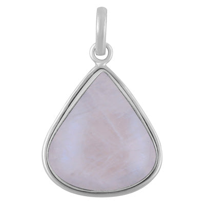 Gorgeous Plain Rainbow Moonstone Pear Shape 925 Sterling Solid Silver Pendant - R100612-158