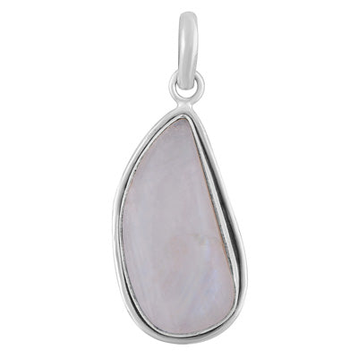 Gorgeous Plain Rainbow Moonstone Fancy Shape 925 Sterling Solid Silver Pendant - R100612-161