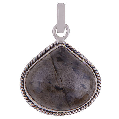 Beautiful Wire Work Around Labradorite Pear Shape 925 Sterling Solid Silver Pendant - R100619-175
