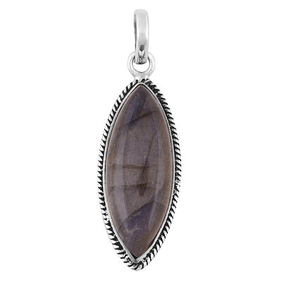 Beautiful Wire Work Around Labradorite Marquise Shape 925 Sterling Solid Silver Pendant - R100619-204