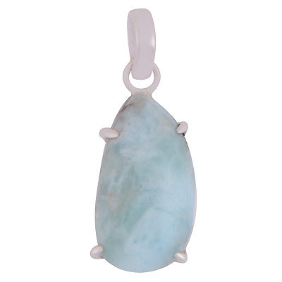 Gorgeous Prong Setting Around Larimar Fancy Shape 925 Sterling Solid Silver Pendant - R100627-48