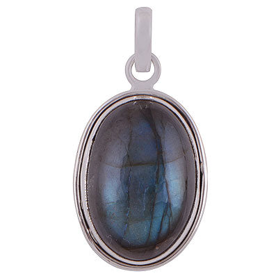 Gorgeous Plain Labradorite Oval Shape 925 Sterling Solid Silver Pendant - R100643-101