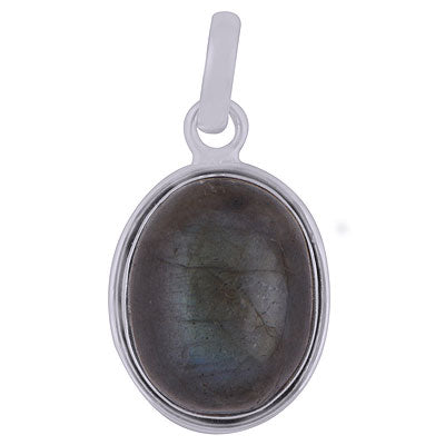 Gorgeous Plain Labradorite Oval Shape 925 Sterling Solid Silver Pendant - R100643-117