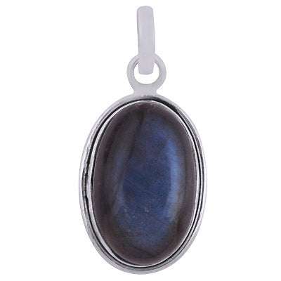 Gorgeous Plain Labradorite Oval Shape 925 Sterling Solid Silver Pendant - R100643-130