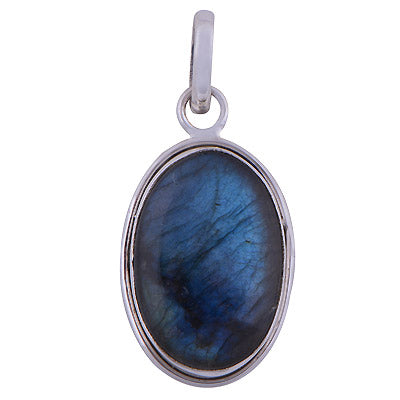 Gorgeous Plain Labradorite Oval Shape 925 Sterling Solid Silver Pendant - R100643-133