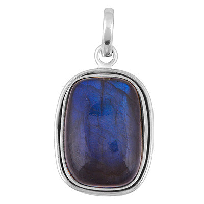 Gorgeous Plain Labradorite Rectangle Shape 925 Sterling Solid Silver Pendants - R100643-158