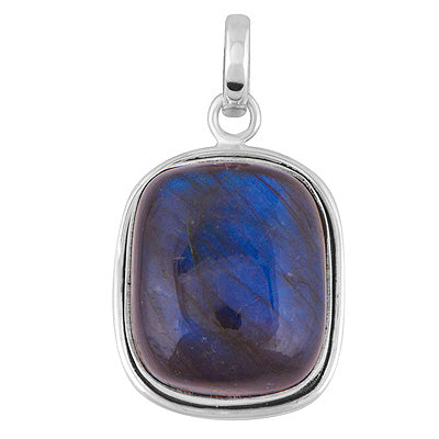 Gorgeous Plain Labradorite Rectangle Shape 925 Sterling Solid Silver Pendants - R100643-159
