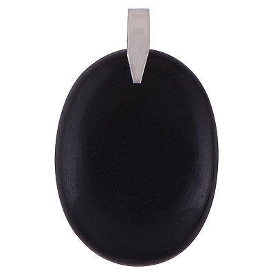 Gorgeous Nature's Gemstone Black Onyx Oval Shape 925 Sterling Solid Silver Pendant - R100651-111