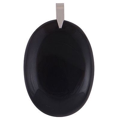 Gorgeous Nature's Gemstone Black Onyx Oval Shape 925 Sterling Solid Silver Pendant - R100651-113