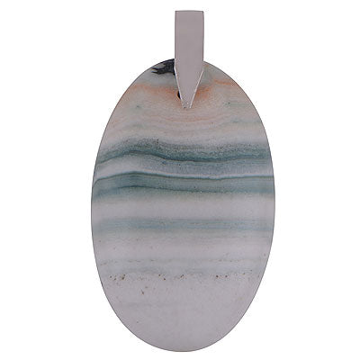 Gorgeous Nature's Gemstone Agate Oval Shape 925 Sterling Solid Silver Pendant - R100651-47