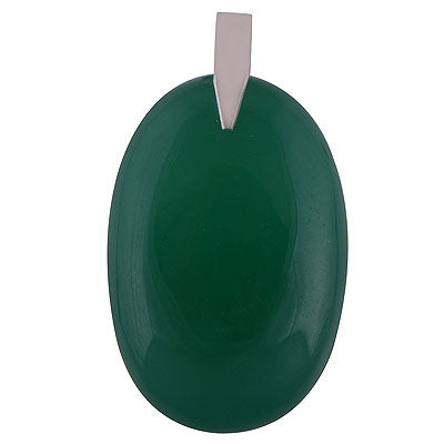 Gorgeous Nature's Gemstone Green Onyx Oval Shape 925 Sterling Solid Silver Pendant - R100651-72