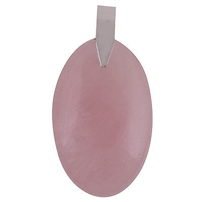 Gorgeous Nature's Gemstone Rose Quartz Oval Shape 925 Sterling Solid Silver Pendant - R100651-89