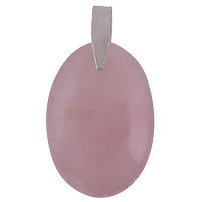 Gorgeous Nature's Gemstone Rose Quartz Oval Shape 925 Sterling Solid Silver Pendant - R100651-90