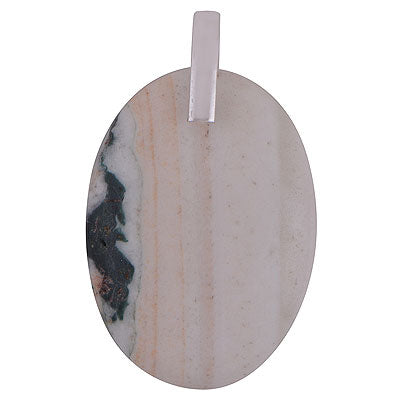 Alluring Gemstone Agate Oval Shape 925 Sterling Solid Silver Pendant - R100652-224