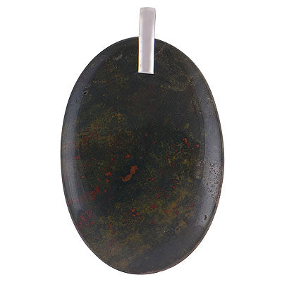 Alluring Gemstone Blood Stone Oval Shape 925 Sterling Solid Silver Pendant - R100652-249