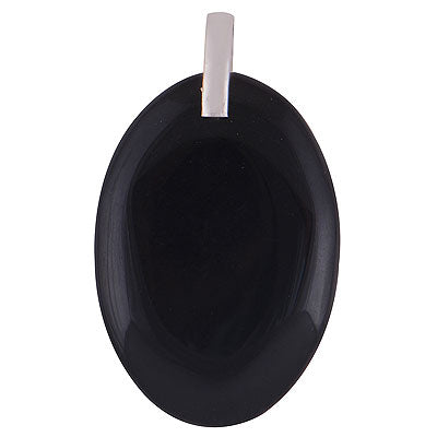 Alluring Gemstone Black Onyx Oval Shape 925 Sterling Solid Silver Pendant - R100652-261
