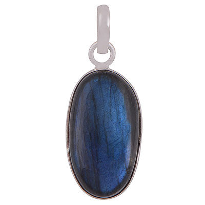 Stunning Gemstone Labradorite Oval Shape 925 Sterling Solid Silver Pendant - R100667-21