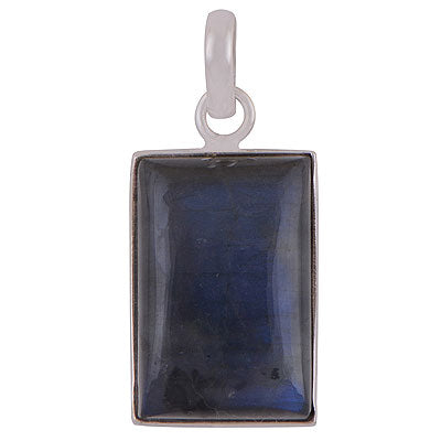Stunning Gemstone Labradorite Rectangle Shape 925 Sterling Solid Silver Pendant - R100667-34