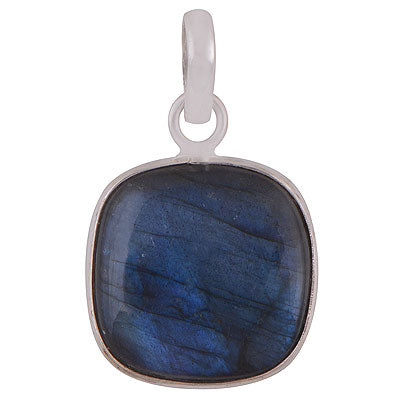 Stunning Gemstone Labradorite Cushion Shape 925 Sterling Solid Silver Pendant - R100667-35
