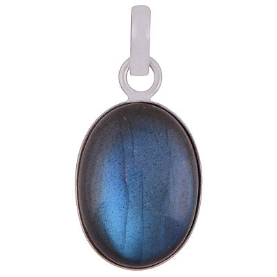 Stunning Gemstone Labradorite Oval Shape 925 Sterling Solid Silver Pendant - R100667-55