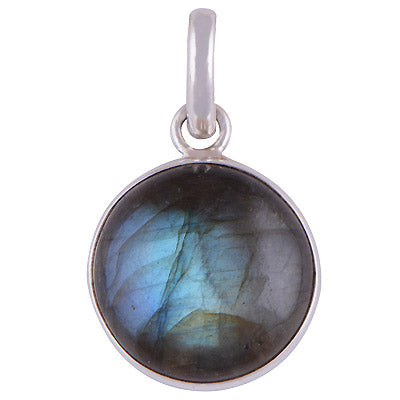 Stunning Gemstone Labradorite Round Shape 925 Sterling Solid Silver Pendant - R100667-58