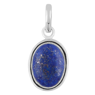 Plain Wire Around Lapis Oval Shape 925 Sterling Solid Silver Pendant - R100725-6