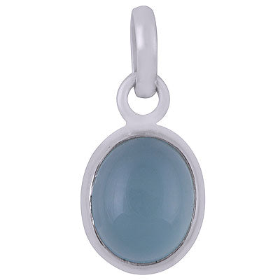 Gorgeous Gemstone Aqua Chalcedony Oval Shape 925 Sterling Solid Silver Pendants - R100731-11