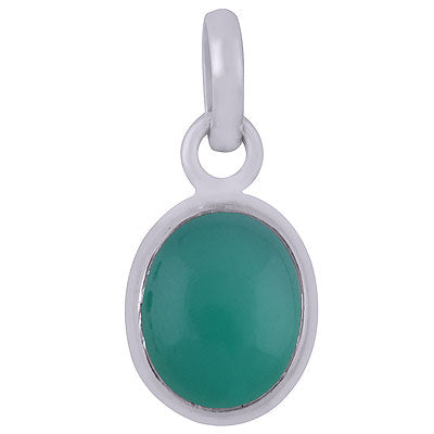 Gorgeous Gemstone Green Onyx Oval Shape 925 Sterling Solid Silver Pendants - R100731-8