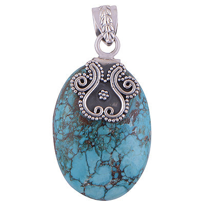 Turquoise 925 Sterling Silver Pendant - R100742-6