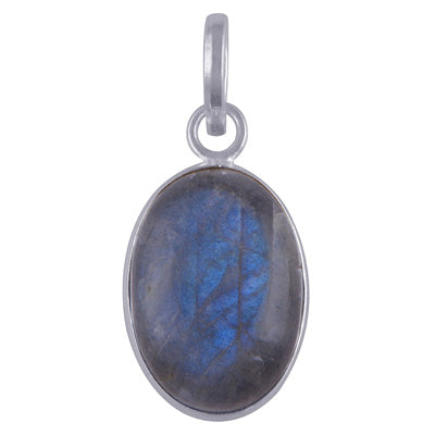 Beautifully Bezel Seated Gemstone Labradorite Oval Shape 925 Sterling Solid Silver Pendant - R100761-16