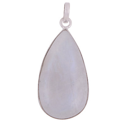 Gorgeous Plain Rainbow Moonstone Pear Shape 925 Sterling Solid Silver Pendant - R100858-130