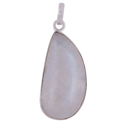 Gorgeous Plain Rainbow Moonstone Fancy Shape 925 Sterling Solid Silver Pendant - R100858-132