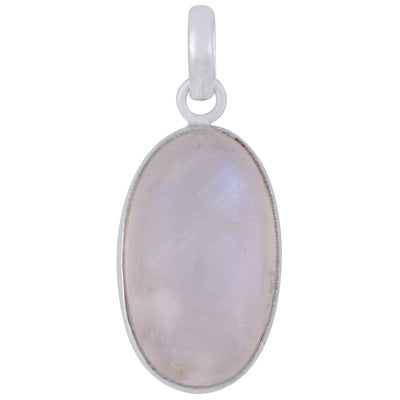 Gorgeous Plain Rainbow Moonstone Oval Shape 925 Sterling Solid Silver Pendant - R100858-146