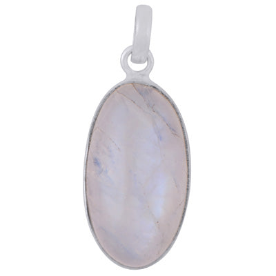 Gorgeous Plain Rainbow Moonstone Oval Shape 925 Sterling Solid Silver Pendant - R100858-149