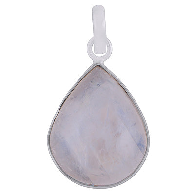 Gorgeous Plain Rainbow Moonstone Pear Shape 925 Sterling Solid Silver Pendant - R100858-169