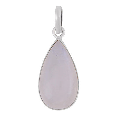 Gorgeous Plain Rainbow Moonstone Pear Shape 925 Sterling Solid Silver Pendant - R100858-187