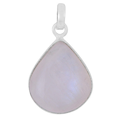 Gorgeous Plain Rainbow Moonstone Pear Shape 925 Sterling Solid Silver Pendant - R100858-191