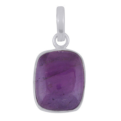 Gorgeous Plain Amethyst Rectangle Shape 925 Sterling Solid Silver Pendants - R100983-14
