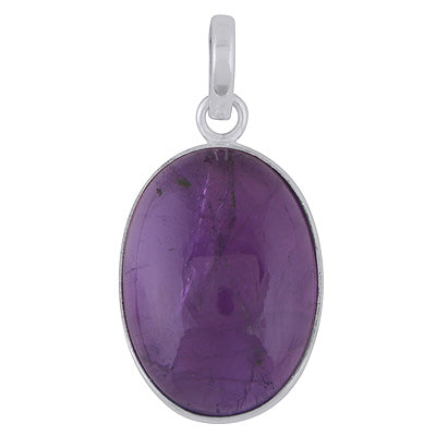 Gorgeous Plain Amethyst Oval Shape 925 Sterling Solid Silver Pendants - R100983-5