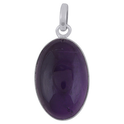 Gorgeous Plain Amethyst Oval Shape 925 Sterling Solid Silver Pendants - R100983-6