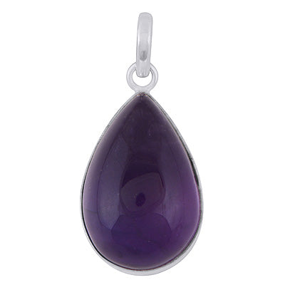 Gorgeous Plain Amethyst Pear Shape 925 Sterling Solid Silver Pendants - R100983-7