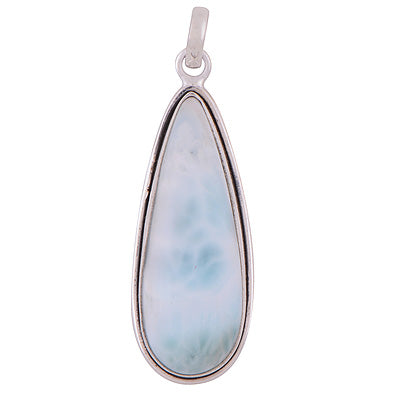 Stunning Statement Larimar Pear Shape 925 Sterling Solid Silver Pendant - R101010-300
