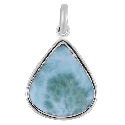 Stunning Statement Larimar Pear Shape 925 Sterling Solid Silver Pendant - R101010-308