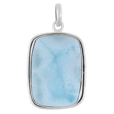 Stunning Statement Larimar Rectangle Shape 925 Sterling Solid Silver Pendant - R101010-311