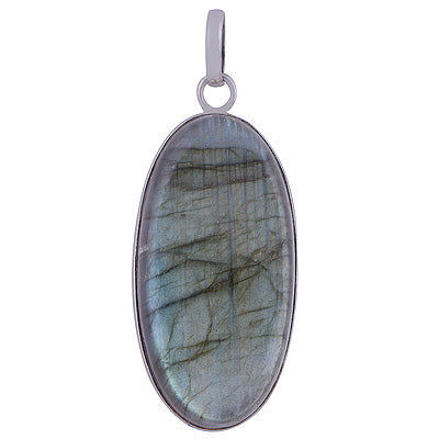 Stunning Gemstone Labradorite Oval Shape 925 Sterling Solid Silver Pendant - R101060-377