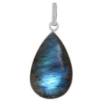 Stunning Gemstone Labradorite Pair Shape 925 Sterling Solid Silver Pendant - R101060-418