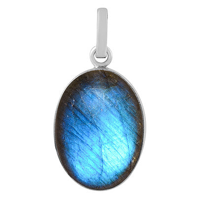 Stunning Gemstone Labradorite Oval Shape 925 Sterling Solid Silver Pendant - R101060-455