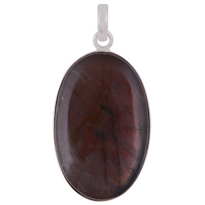 Stunning Gemstone Labradorite Oval Shape 925 Sterling Solid Silver Pendant - R101060-481